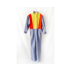 Arctic Story / Vintage 1980s Snowsuit Neon colors / Insulated / Large Size 10